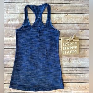 Lululemon Racerback Tank size 6 Heathered Blue EUC
